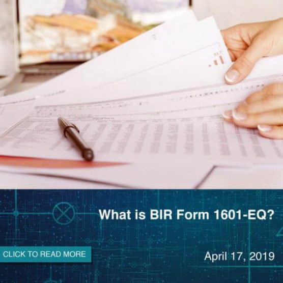 What is BIR Form 1601EQ?