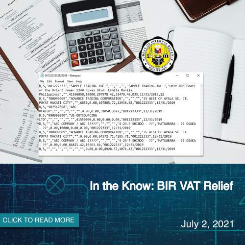 In the Know: BIR VAT Relief