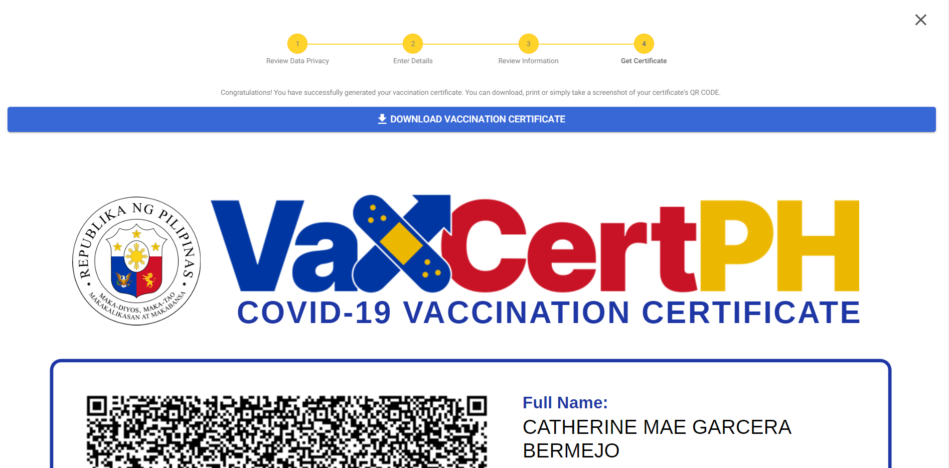 vaccine certificate philippines