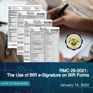 RMC 29-2021: The Use of BIR e-Signature on BIR Forms