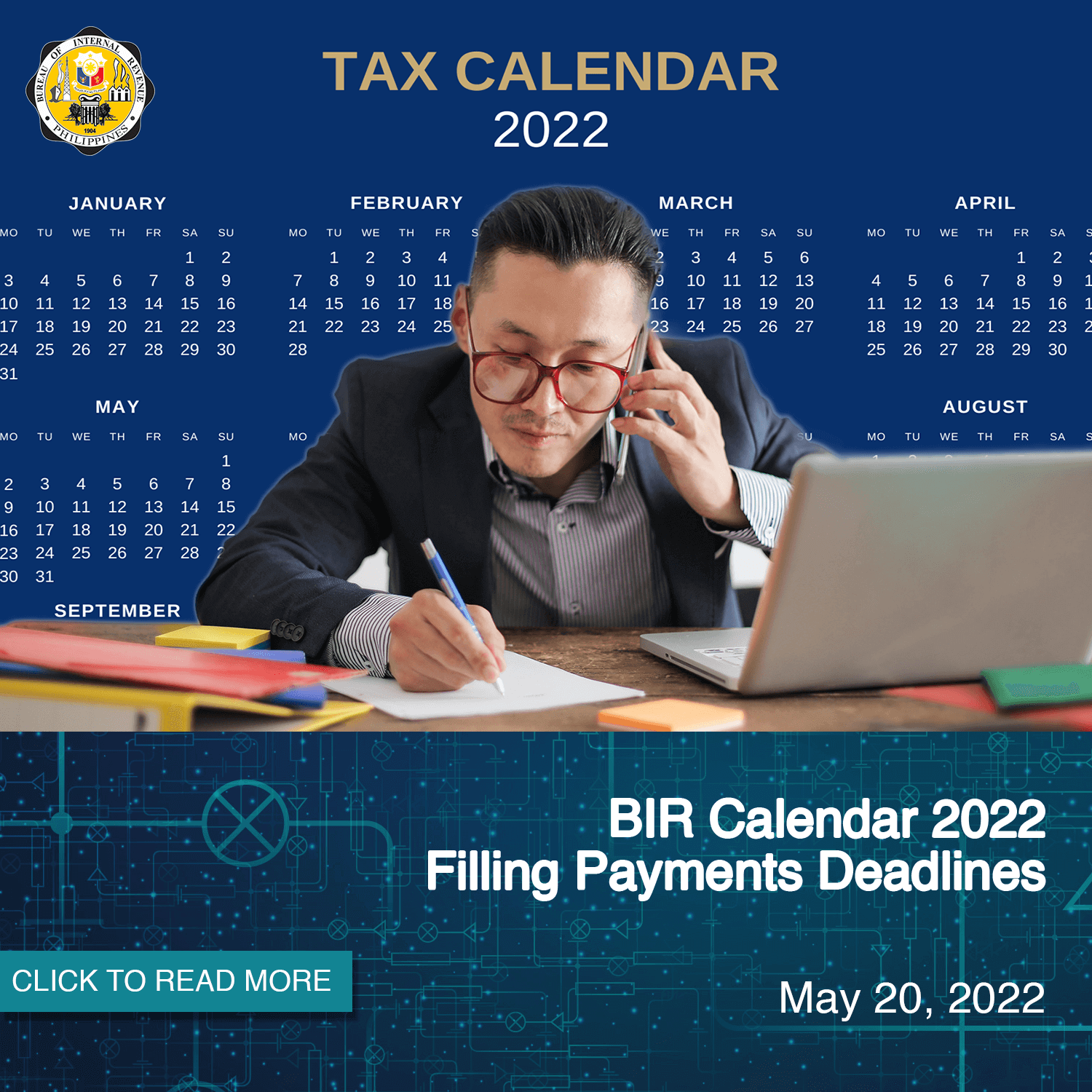 BIR Calendar 2022: Filling, Payments, Deadlines